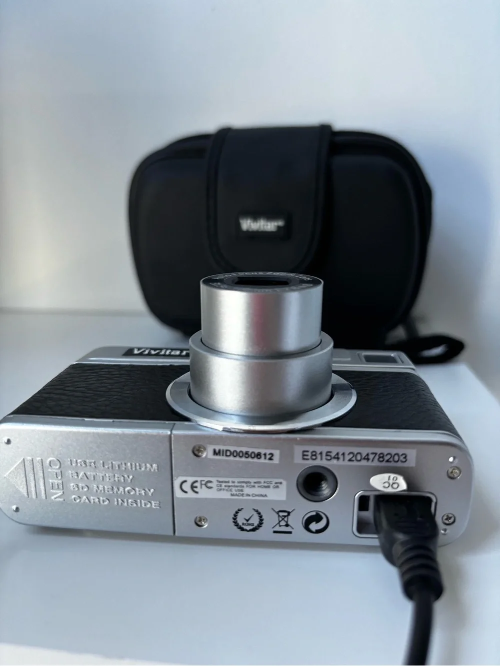 Vivitar Silver and Black Compact Digital Camera with Carry Case